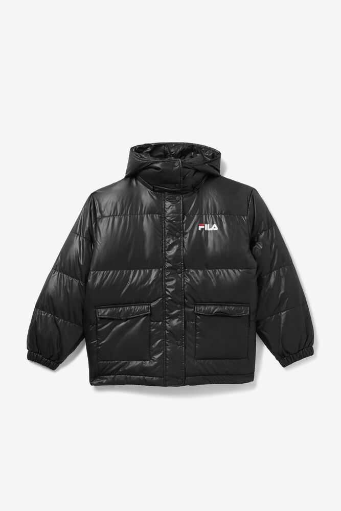 Fila Jacket Womens Black - Remie Puffer - Philippines 3896175-NC